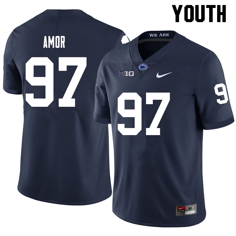 Youth #97 Barney Amor Penn State Nittany Lions College Football Jerseys Sale-Navy